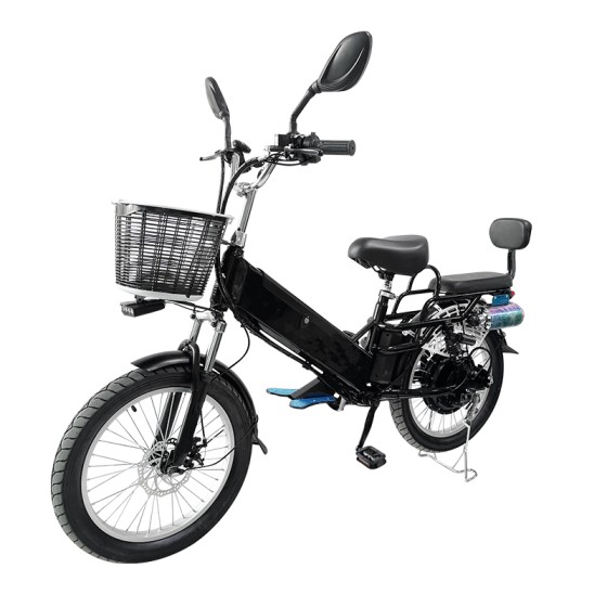 20-inch spoked wheel, fat tire, single electric goose head handlebar, cable tray, oil tray, rear-mounted Bluetooth speaker, lithium battery electric bicycle
